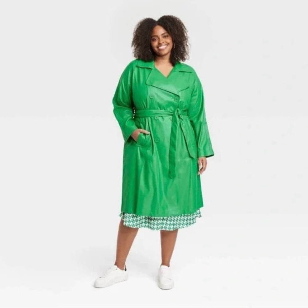 Ava & Viv Green Trench Coat